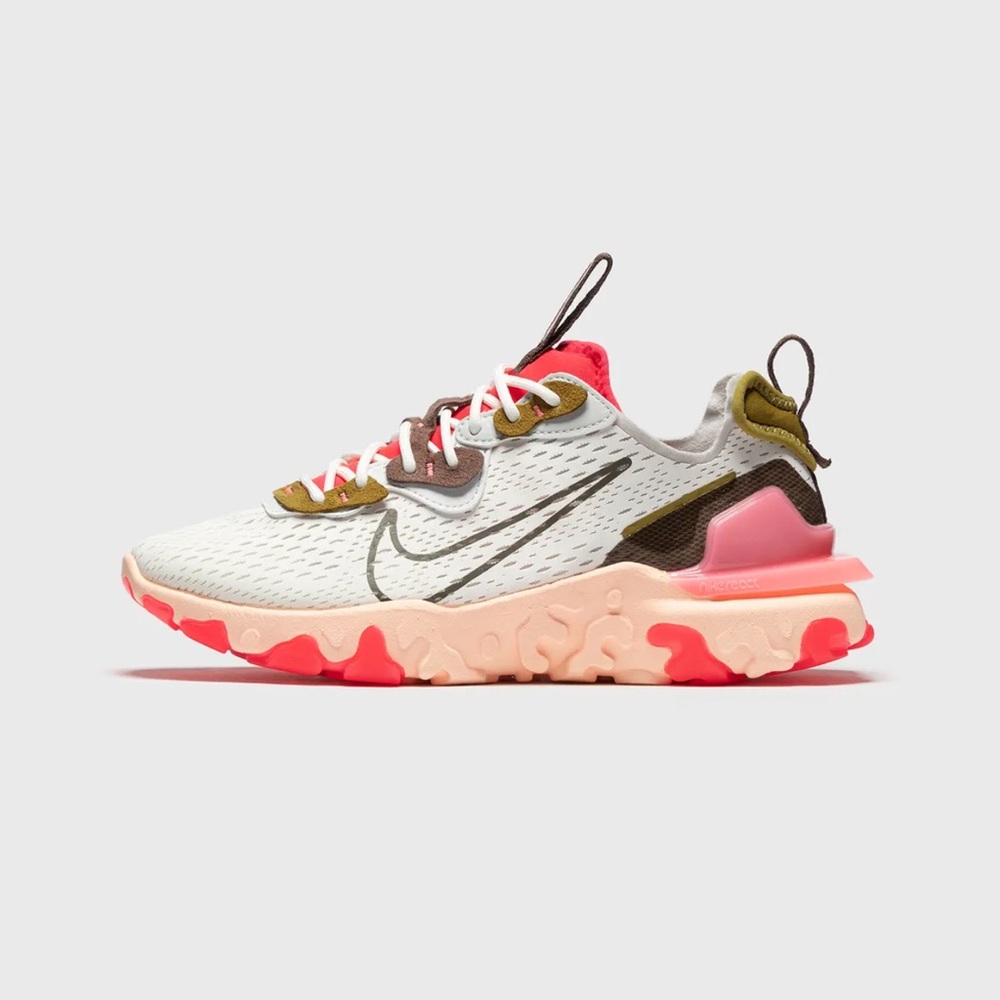 Nike React Vision White and Pink Sneakers